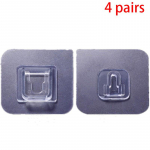 Kahepoolsed kleepuvad konksud silikoonist kahepoolne teip, silikoonist seinakonksuhoidik 4 pairs