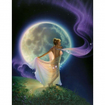 Teemantmosaiik Kuu 5D isetegemine maastik Teemantmaal T&auml;ispuuritud ruudukujuline &uuml;mmargune mosaiik Teemanttikandid Ristpistes Kodukaunistus Full Round 20X30CM punane