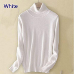 Villane puhas ka&scaron;miir kampsun naiste kootud kilpkaelusega ka&scaron;miir kampsun, elastsuspull Femme k&otilde;rge kaelusega kuduvad kampsunid kampsun 2XL valge