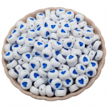 50 tk 7 mm valged helmed v&auml;rvilised armastuse s&uuml;dame v&otilde;lu helmed ise tehes ehteid meisterdatud tarvikute valmistamiseks tumesinine v&auml;rv