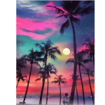 5D DIY Teemantmaal T&auml;ielik &uuml;mmargune p&auml;ikeseloojang Mere&auml;&auml;rne maastik Ristpistekomplekt Teemanttikandid Mosaiik Pilt Kodukaunistus Full Round 20x30CM