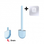 Uus mini-WC-hari koos hoidikuga, pika k&auml;epidemega must silikoonist WC-hari, seinale kinnitatav WC-potihari Vannitoa tarvikud