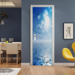 Isekleepuvad uksekleebised 3D tapeet Vin&uuml;&uuml;l eemaldatavad veekindlad seinamaalingud siseuste jaoks kodukontori kaunistamiseks 77x200cm