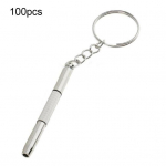 100Pcs Multifunction 3 in 1 Eyeglasses Screwdrivers Repair Tools with Keychain