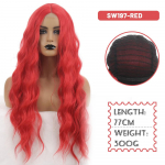 Pikalaineline s&uuml;nteetiline parukas naistele kuumakindel naturaalne k&auml;sitsi kootud pitsist keskosa parukas Cosplay Party Lolita parukas