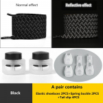 1 paar helkurpaelad, elastsed paelad Tossud Kingapaelad tossudele Lapsed T&auml;iskasvanutele Kiiresti Ilma lipsuta Lamedad kummipaelad Helendav kingapael T1-15---black must
