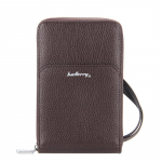 Baellerry meeste PU-nahast k&auml;erihmaga telefonikotid Vintage disaini t&otilde;mblukuga rahakott Rahakotid 19cm*11cm*3cm must