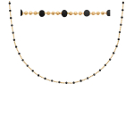 Les Tr&eacute;sors De Lily [R3947] &ndash; kullatud kaelakee 'Boho' mustast kullast (marmorid) - 45 cm - 2 mm must