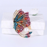 Blucome retro ilusad kivist liblikaprossid naistele Elegantsed putukan&otilde;elad emailiga ehted mantli aksessuaarid k&otilde;rge kvaliteediga sinine