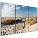 Kolmeosalise pildiga l&otilde;uenditr&uuml;kk Beach Sea Sand Nature 60x40 sinine