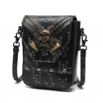 JIEROTYX Mini Crossbody kott naistele Vintage &otilde;lakott Mobiiltelefoni rahakott Kolju Gooti kotid K&auml;ekott Mobiiltelefon Rahakott Rahakott must