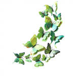 12 tk/pakk kardina kodukaunistusega liblikakujuline kleebis One Size roheline