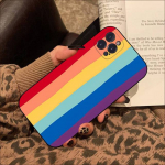 V&auml;rviline Rainbow Stripe telefoni&uuml;mbris iPhone'ile 8 7 6 6s Plus X Se 2020 Xr Xs 14 11 12 13 Mini Pro Max mobiili&uuml;mbris For iphone 11