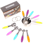 10 tk m&otilde;&otilde;telusikate komplekt roostevabast terasest teelusikat&auml;is kohvi suhkrulusika pulbri pulbri maitseaine m&otilde;&otilde;dutopsid K&ouml;&ouml;gi toiduvalmistamiseks k&uuml;psetusvahendid must