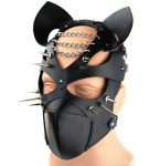 Rivet nahast mask meestele naistele reguleeritav Cosplay Unisex Belt Fetish Halloweeni kost&uuml;&uuml;mide maskid must