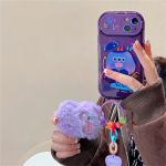 Korea armas pinnakattega Monster 3d pl&uuml;&uuml;sist ripatstelefoni &uuml;mbris iPhone'ile 14 13 12 11 Pro Max Xr peeglihoidja p&otilde;rutuskindel pehme kate For iPhone XSMax