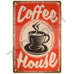 Kohv Retro plekksildi plakat Vintage seinaplakat metallist t&auml;his Dekoratiivne seinaplaat K&ouml;&ouml;k tahvel Metallist vintage dekoori tarvikud 20x30cm