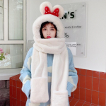 Talvine paksendatud karuk&uuml;bar Laste soe villane sall k&otilde;rvakaitse sall kolm &uuml;hes khaki