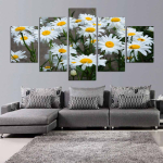 P&otilde;hjamaade stiilis lillemoodul, 5 paneeliga valge karikakraga plakatid Kodukaunistused L&otilde;uendimaal Prinditud seinapilt elutuppa ilma raamita 40x60cm*2 40x80cm*2 40x100cm*1 white