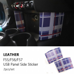 Car Interior  Sticker Leather USB Panel Side Sticker  For Mini Cooper F55 F56 F57 mini cooper sinine