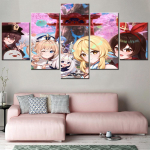 Genshin Impact seinakunsti l&otilde;uendikomplekt Esteetiline m&auml;ng Anime Figuuriplakat Kawaii Kodukaunistus Maalimine Lastetoa kujunduspildid 20X35 20X45 20X55cm