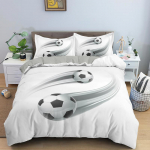 3D Jalgpalli Prinditud Kodu voodipesukomplekt Mugav tekikate ja padjap&uuml;&uuml;r 2/3 t&uuml;kki EU/US/AU/UK &uuml;heinimesevoodi kaheinimesevoodiga kodukaunistus UK Single 135x200cm