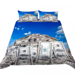 3D luksuslik rahamustriga voodipesu dollari mustriga tekikate 2 v&otilde;i 3 t&auml;issuuruses kaheinimesevoodiga mugav pehme kodukaunistus UK SupKing 220x260cm