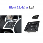Auto rooli katte juhtl&uuml;liti Multifunktsionaalne nupp Mercedes Benz CE GLK klassi W204 X204 W212 W218 W156 jaoks A Black Left