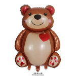 Cartoon love bear aluminum Film Balloon Birthday Valentine's Day Love Bear as the picture brown
