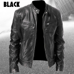 Mood Meeste Klassikaline vabaaja Mootorratta nahkjakid Mantel Meeste Mood &Auml;rijoped Mantlid S must