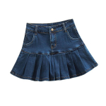 Volangidega teksaseelik Harajuku Y2K Teksad Uisutaja Naine K&otilde;rge v&ouml;&ouml;kohaga, alumine Naine vabaaja plisseeritud mikro mini l&uuml;hike 40 sinine