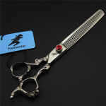 Profional Pet Dog Groomg k&auml;&auml;rid 7,0 ch Sharp Cuttg Thng Straight k&auml;&auml;rid Kvaliteetsed Stal terasest lemmiklooma k&auml;&auml;rid