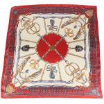 Kvaliteetsed luksuslikud siidist sallid peapael Sallid kaelasall naistele kett siidist sall naiste dekoratiivne sall 90*90cm（Hair scarf） punane