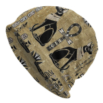 Bastet Egiptuse kassid ja Ankh Cross Bonnet Homme Talvine soe Egiptuse Anubis Skullies Beanies M&uuml;tsid Stiilis Puuvillased M&uuml;tsid One Size