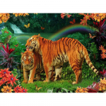 5D teemantmaali tiigermosaiik t&auml;isruudukujulised loomakaunistused kodutikandiks K&auml;sitsi valmistatud kinke seinakleebised Full Round 30x40CM