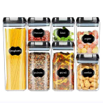 7 tk suletud toiduainete s&auml;ilituskonteinerite hulgipurgikomplekt teravilja plastikust koristaja jaoks k&ouml;&ouml;gikarp k&uuml;lmik &otilde;hukindel sahvri kanister