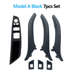LHD 7tk siseukse k&auml;etoe paneeli t&otilde;mbek&auml;epide nahast v&auml;liskattega BMW 5. seeria F10 F11 F18 520 523 525 528 530 jaoks Model A Black set