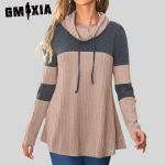 Kevad-talvine uus kampsun naiste moodne kuhjaga &otilde;mmeldud pikkade varrukatega naiste kapuuts S