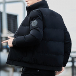 Mantel Meeste Talvejope Soe polsterdatud sulejope Tuulekindel Stand Kaelus Puffer Bubble M must