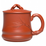 Yixing lilla liivatops puhas k&auml;sitsi valmistatud suur teetass kontoritass majapidamisvermiljon bambusest vuugist bambuselehe kattetass 300ml 1pcs 200-400ml