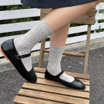 Mood naised sukad puuvillased kudumine &uuml;hev&auml;rvilised p&otilde;lv sokid kolledži stiilis koolit&uuml;drukud must valged pikad sokid sukad 40-60cm