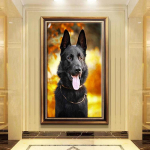 5D DIY Teemantmaaling Armas koera ristpistes komplekt Mosaiik Teemanttikandid Roos T&auml;is&uuml;mmargune/ruudukujuline puur Kodukaunistus Round 30x40cm