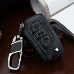 Flip 3 nupuga nahk&uuml;mbris Toyota Corolla Hilux Avensis Prado Fortuner RAV4 Protect Cover jaoks 3 Button-Leather punane