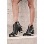 Tikitud moesaapad Naiste needi kristallist k&otilde;rge kontsaga l&uuml;hikesed saapad poolsaapad 39 must