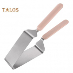 Roostevabast terasest koogi eraldaja, mugava k&auml;epidemega kolmnurkne koogi&uuml;lekande koogihoidja koogil&otilde;hkuja koogi ekvalaiser h&otilde;be