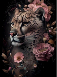 Teemantmaaling Jungle Panther isetegemine T&auml;isruudukujuline &uuml;mmargune puur Rhinestone tikandid Metsloomad Mosaiik Ristpistes Komplektid Lilled Seinakaunistus Round drill 50x70cm