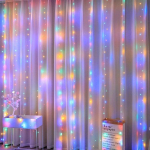 8 v&auml;rvi kardina vaniku Led stringi tulede festival j&otilde;ulukaunistus 8 režiimi USB-kaugjuhtimispult P&uuml;hade haldjavalgustid magamistoas kodus 3M(W)x1M(H) 100 LEDS