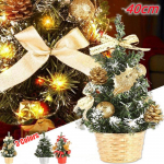 40 cm lauaplaadi kunstlik v&auml;ike minij&otilde;ulupuu LED-valgustitega kaunistused Xmas punane