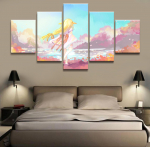 5 Paneel Fox Deemon V&auml;ike kosjasobitaja Animatsioon L&otilde;uend Prinditud maal elutoa seinakaunistuseks HD-pildiga kunstiteoste plakat ilma raamita 20x35cm*2 20x45cm*2 20x55cm*1