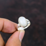 Vikerkaare Kuukivi S&otilde;rmus K&auml;sit&ouml;&ouml; Ehted Kivist S&otilde;rmus 925 Sterling H&otilde;bedast S&otilde;rmus Reguleeritav S&otilde;rmus Unikaalne Ehted Pulmas&otilde;rmus Kingitus Emale Adjustable
